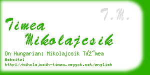 timea mikolajcsik business card